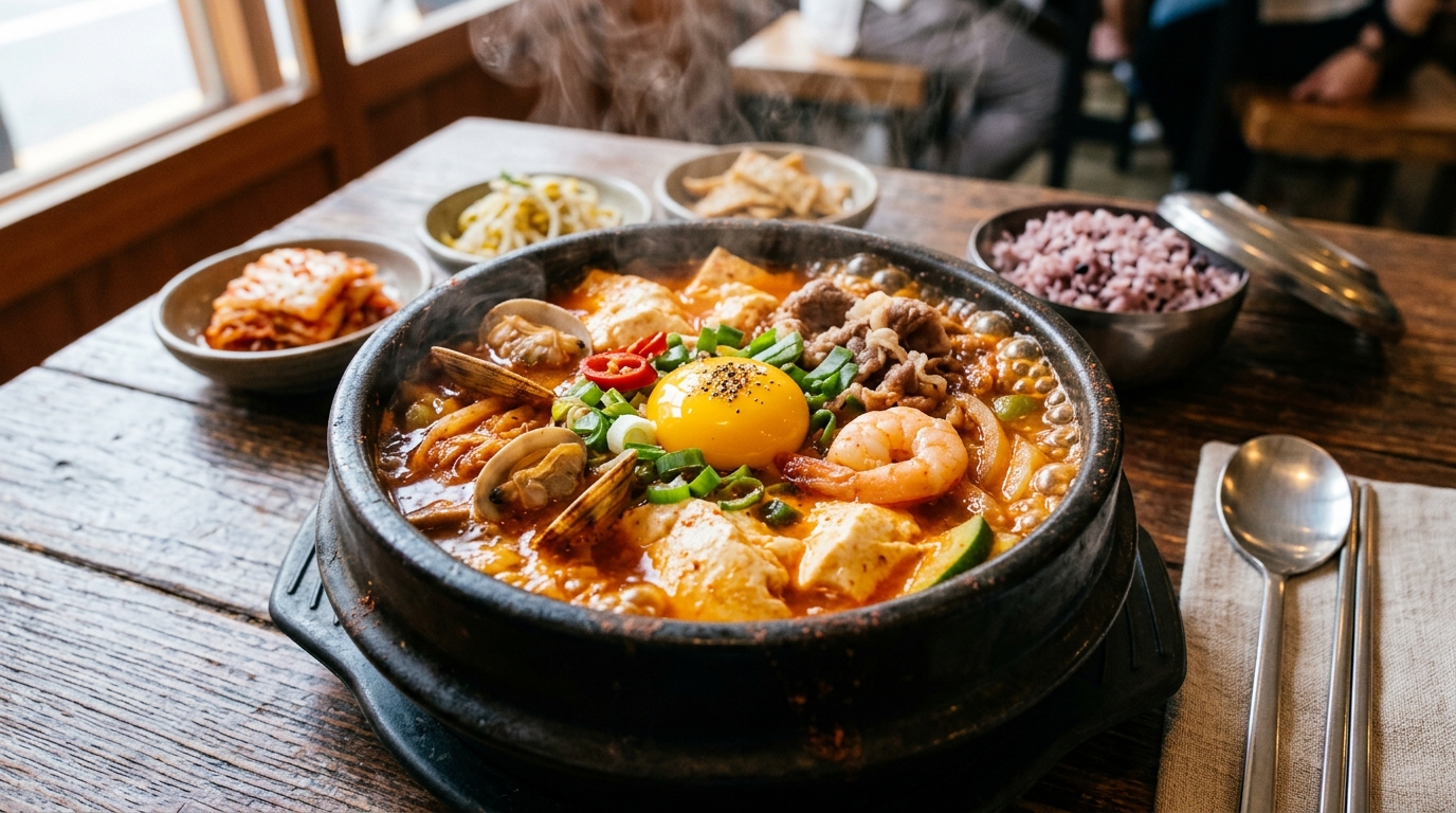 얼큰 해물·차돌 순두부찌개 요리 사진
